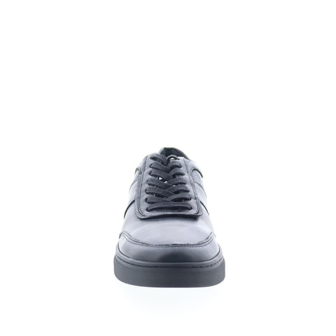 Studio Belvedere RHO Mens Black Leather Lace Up Lifestyle Sneakers Shoes
