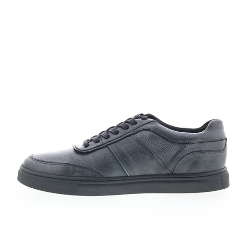 Studio Belvedere RHO Mens Black Leather Lace Up Lifestyle Sneakers Shoes