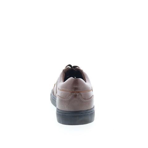 Studio Belvedere Rho Mens Brown Leather Lace Up Lifestyle Sneakers Shoes