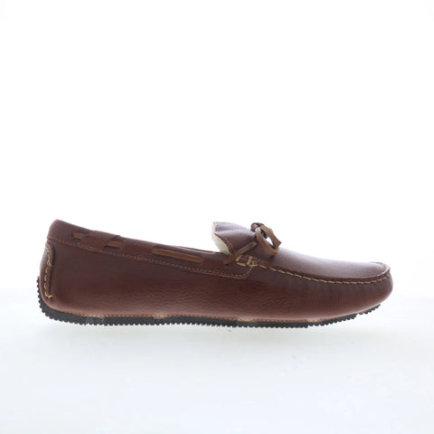 Rockport Rhyder Tie Slipper Mens Brown Nubuck Loafers & Slip Ons Moccasin Shoes