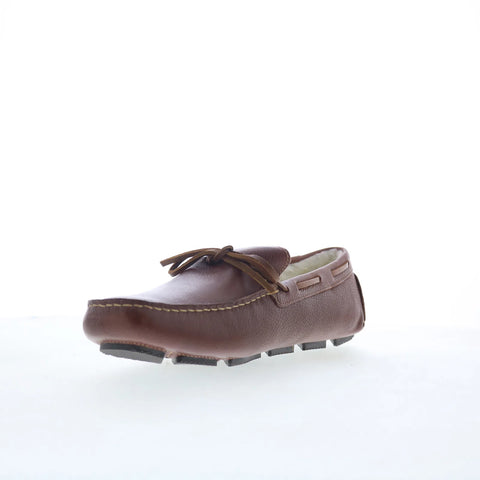 Rockport Rhyder Tie Slipper Mens Brown Nubuck Loafers & Slip Ons Moccasin Shoes