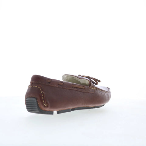 Rockport Rhyder Tie Slipper Mens Brown Nubuck Loafers & Slip Ons Moccasin Shoes