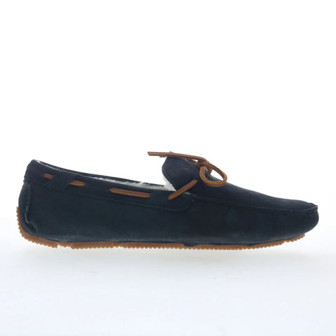 Rockport Rhyder Tie Slipper CI7201 Mens Blue Nubuck Moccasin Slippers Shoes