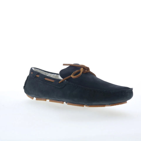 Rockport Rhyder Tie Slipper CI7201 Mens Blue Nubuck Moccasin Slippers Shoes