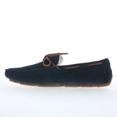 Rockport Rhyder Tie Slipper CI7201 Mens Blue Nubuck Moccasin Slippers Shoes
