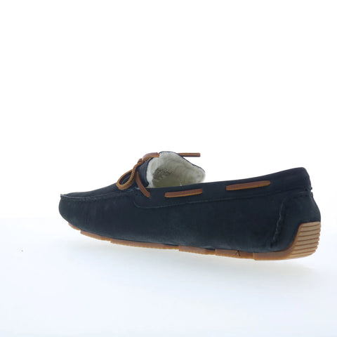 Rockport Rhyder Tie Slipper CI7201 Mens Blue Nubuck Moccasin Slippers Shoes