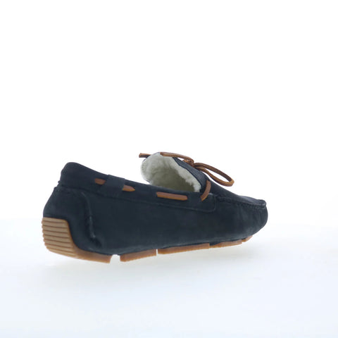Rockport Rhyder Tie Slipper CI7201 Mens Blue Nubuck Moccasin Slippers Shoes
