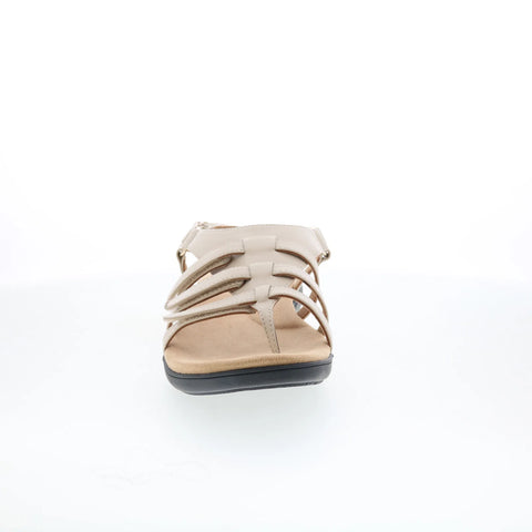 Trotters Ria T2520-112 Womens Beige Leather Strap Sandals Shoes