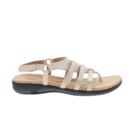 Trotters Ria T2520-112 Womens Beige Leather Strap Sandals Shoes