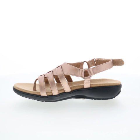 Trotters Ria T2520-709 Womens Pink Leather Strap Sandals Shoes