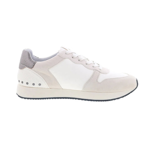 Miz Mooz Rialto Womens White Leather Lace Up Lifestyle Sneakers Shoes