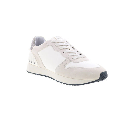 Miz Mooz Rialto Womens White Leather Lace Up Lifestyle Sneakers Shoes