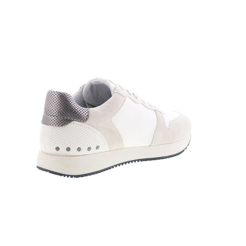 Miz Mooz Rialto Womens White Leather Lace Up Lifestyle Sneakers Shoes