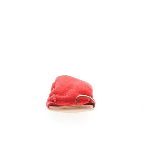 Miz Mooz Rian Womens Red Leather Hook & Loop Slides Sandals Shoes