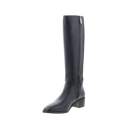 Aquatalia Ricarda L545801 Womens Black Leather Zipper Knee HighBoots