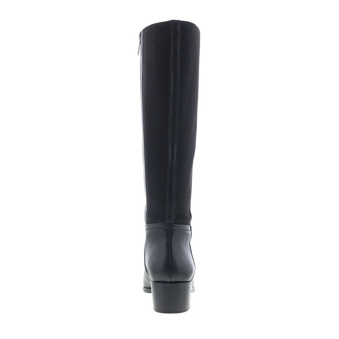Aquatalia Ricarda L545801 Womens Black Leather Zipper Knee HighBoots