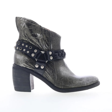 A.S. 98 Ridley Womens Black Leather Zipper Ankle & Booties Boots