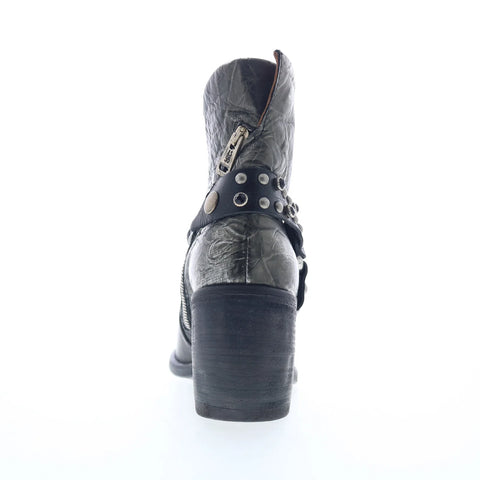 A.S. 98 Ridley Womens Black Leather Zipper Ankle & Booties Boots