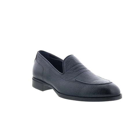 Di Bianco Ridotti Mens Blue Leather Slip On Loafers & Slip Ons Casual Shoes