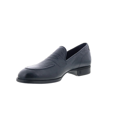 Di Bianco Ridotti Mens Blue Leather Slip On Loafers & Slip Ons Casual Shoes