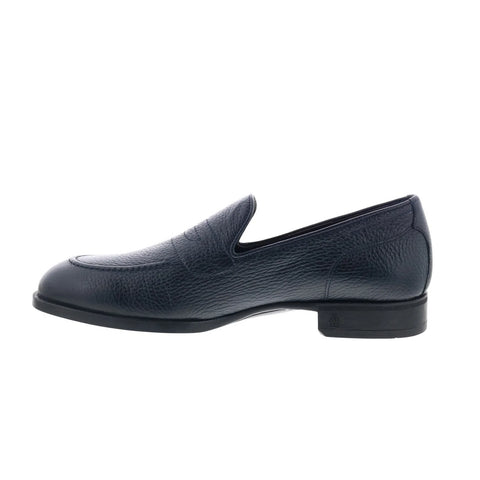 Di Bianco Ridotti Mens Blue Leather Slip On Loafers & Slip Ons Casual Shoes