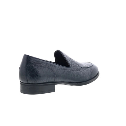 Di Bianco Ridotti Mens Blue Leather Slip On Loafers & Slip Ons Casual Shoes
