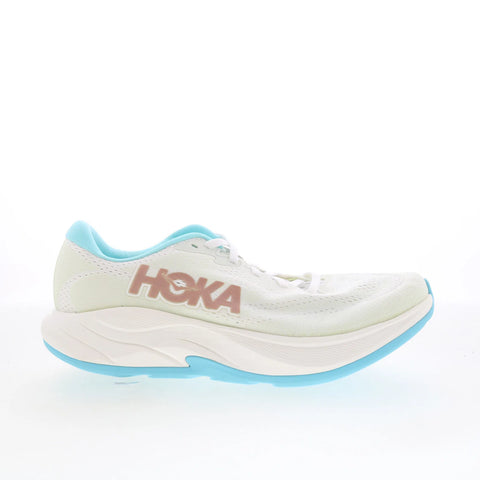 Hoka Rincon 4 1155131-FTRS Womens White Mesh Lace Up Athletic Running Shoes