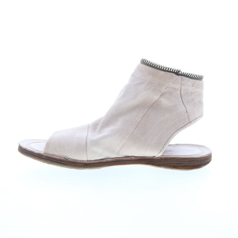 A.S. 98 Ritchie Womens Gray Leather Zipper Mule Flats Shoes