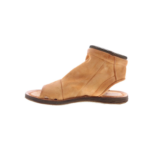 A.S. 98 Ritchie Womens Brown Leather Zipper Mule Flats Shoes