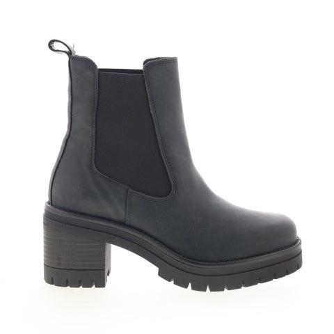 Miz Mooz Ritzy Womens Black Leather Slip On Ankle & Booties Boots
