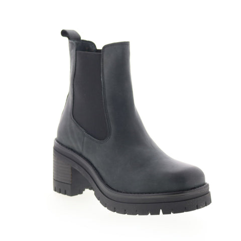 Miz Mooz Ritzy Womens Black Leather Slip On Ankle & Booties Boots