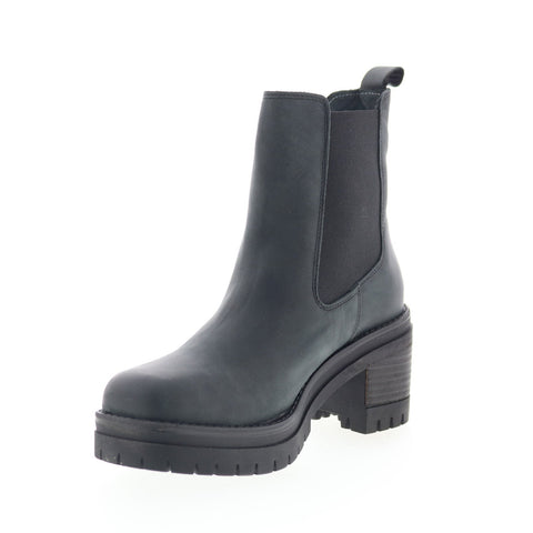 Miz Mooz Ritzy Womens Black Leather Slip On Ankle & Booties Boots
