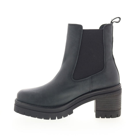 Miz Mooz Ritzy Womens Black Leather Slip On Ankle & Booties Boots