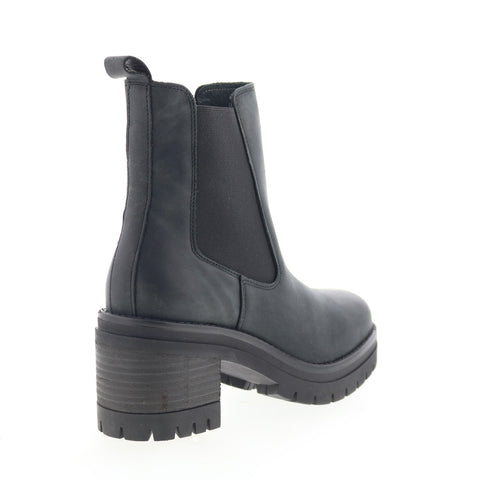 Miz Mooz Ritzy Womens Black Leather Slip On Ankle & Booties Boots
