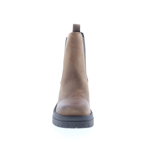 Miz Mooz Ritzy Womens Brown Leather Slip On Ankle & Booties Boots