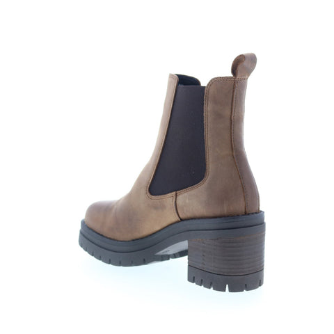 Miz Mooz Ritzy Womens Brown Leather Slip On Ankle & Booties Boots
