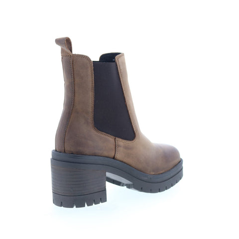 Miz Mooz Ritzy Womens Brown Leather Slip On Ankle & Booties Boots