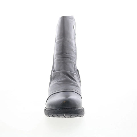 Miz Mooz Rixie Womens Gray Leather Hook & Loop Casual Dress Boots