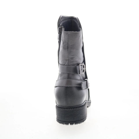 Miz Mooz Rixie Womens Gray Leather Hook & Loop Casual Dress Boots