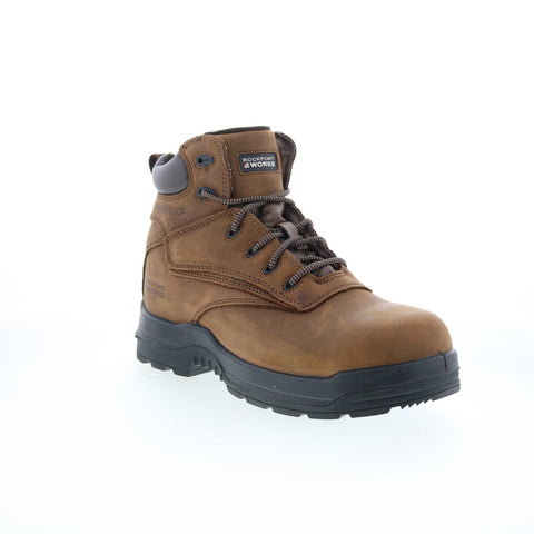 Rockport Works Steel Toe Brown RK6631 Mens Brown Leather Lace Up Work Boots