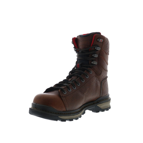 Rocky Rams Horn Lace To Toe Composite Waterproof Mens Brown Wide Boots