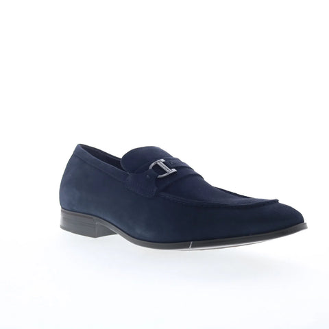 Rockport Carlo RMCARLO Mens Blue Wide Suede Loafers & Slip Ons Casual Shoes