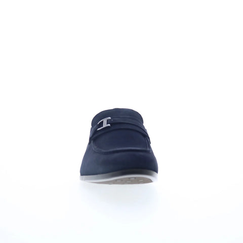 Rockport Carlo RMCARLO Mens Blue Wide Suede Loafers & Slip Ons Casual Shoes