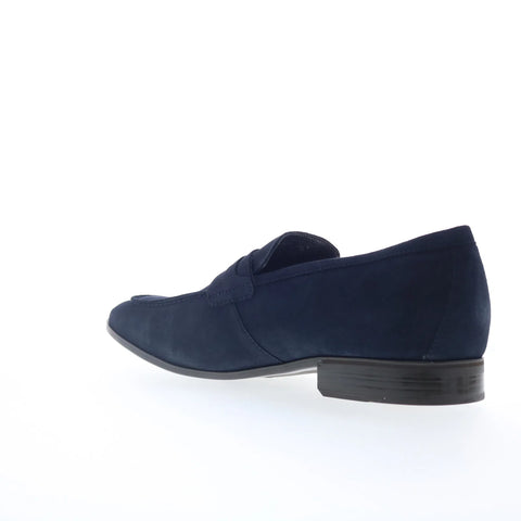 Rockport Carlo RMCARLO Mens Blue Wide Suede Loafers & Slip Ons Casual Shoes
