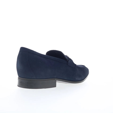 Rockport Carlo RMCARLO Mens Blue Wide Suede Loafers & Slip Ons Casual Shoes