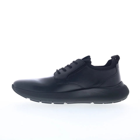 Rockport Jonston RMJONSTON Mens Black Wide Leather Lifestyle Sneakers Shoes