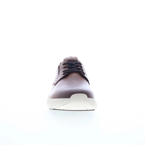 Rockport Jonston RMJONSTON Mens Brown Wide Leather Lifestyle Sneakers Shoes