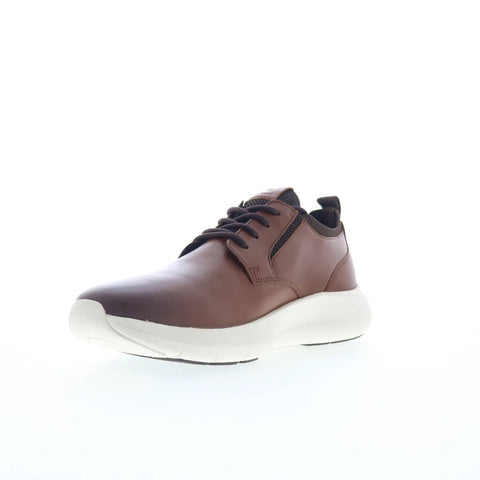 Rockport Jonston RMJONSTON Mens Brown Wide Leather Lifestyle Sneakers Shoes