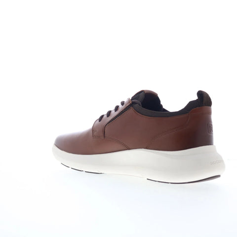 Rockport Jonston RMJONSTON Mens Brown Wide Leather Lifestyle Sneakers Shoes