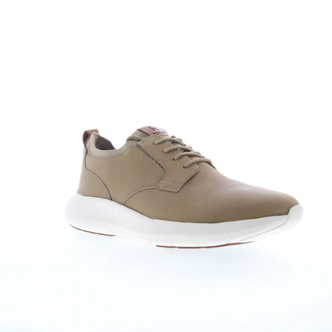 Rockport Jonston RMJONSTON Mens Beige Wide Leather Lifestyle Sneakers Shoes